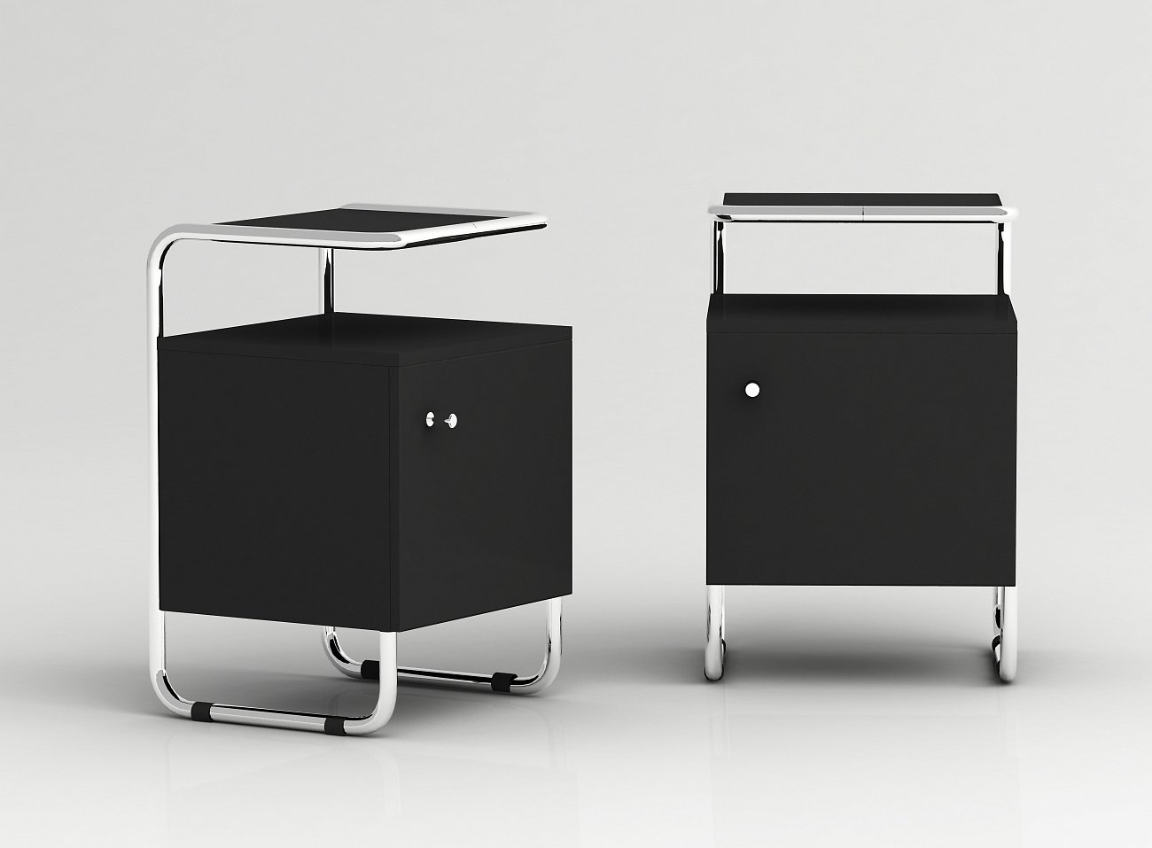Тумба с металлическими ножками светло-серая Bauhaus WOODI  00-3965972 Серый  - Вид №3