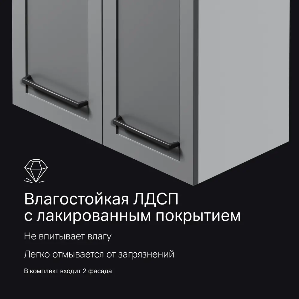 Комплект фасадов для пенала подвесного AM.PM Force M9FFCM0602GM 70x30 см МДФ цвет серый 2 шт 89394649 STLM-2128383  - Вид №4