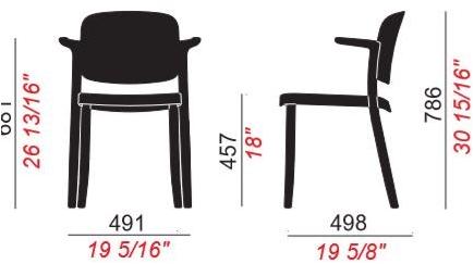 COLOS Стул из полипропилена штабелируемый с подлокотниками Piazza sun-id-1480609 - Вид №7