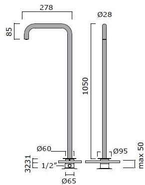 MINA Смеситель для умывальника из нержавеющей стали Stiriana 6328t - Вид №1