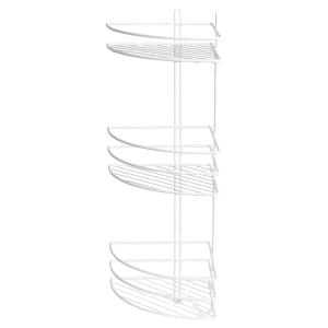Угловая полка Proffero для ванной 3-ярусная стальная белая 89432454