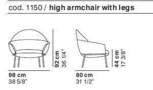 La Cividina Кресло из ткани с подлокотниками Swale sun-id-1396039 - Вид №7