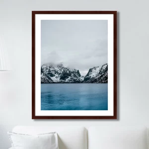Арт-фотография в деревянной раме 78,5х100 см Norway rocks КАРТИНЫ В КВАРТИРУ  264834 Белый;голубой;разноцветный