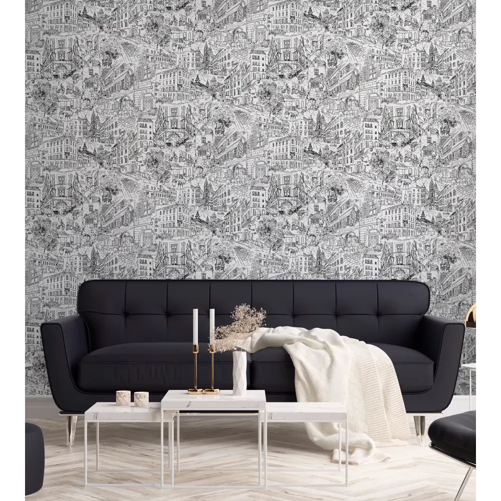 Обои флизелиновые New Age Citi Life черно-белые 1.06 м 167215-92 STLM-2197039 - Вид №2
