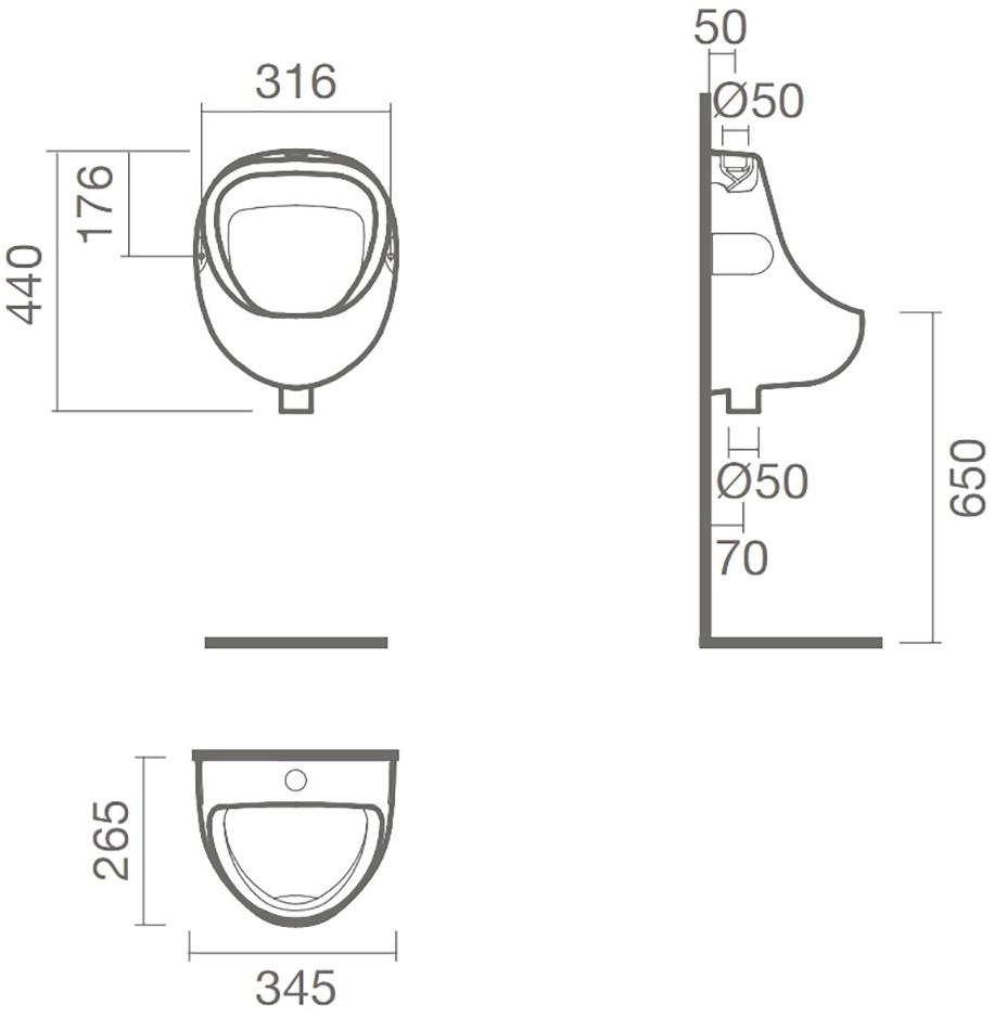 Писсуар Sanitana MINI S10072230600000 ( MIUR11 )  - Вид №1