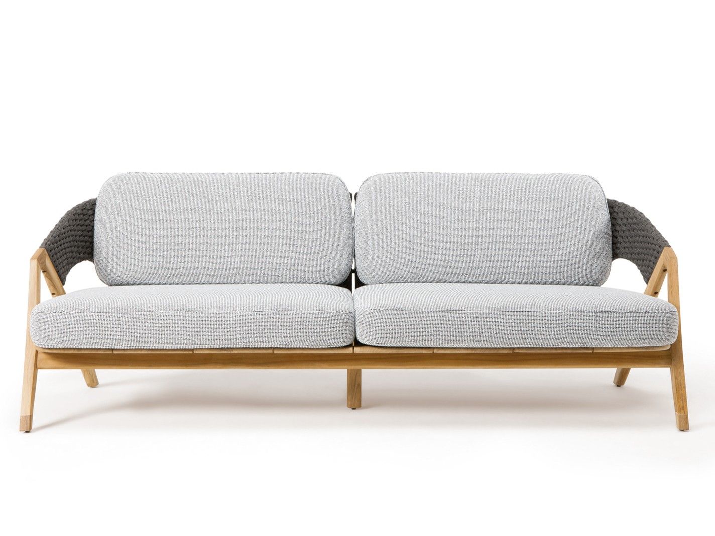 3-местный садовый диван из тика и плетеной веревки Ethimo Knit ARCH-00033382