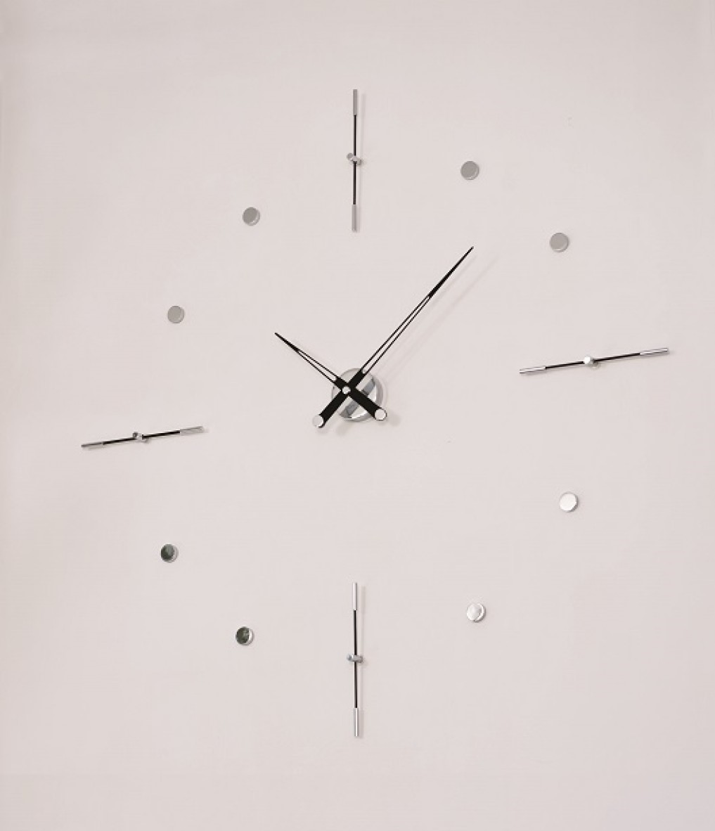 095536 Настенные часы i хром-черный Nomon Mixto 