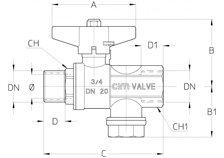 CIMBERIO CIM 620MA 34 Шаровой кран с фильтром серии T12 CIM 620MA  - Вид №1