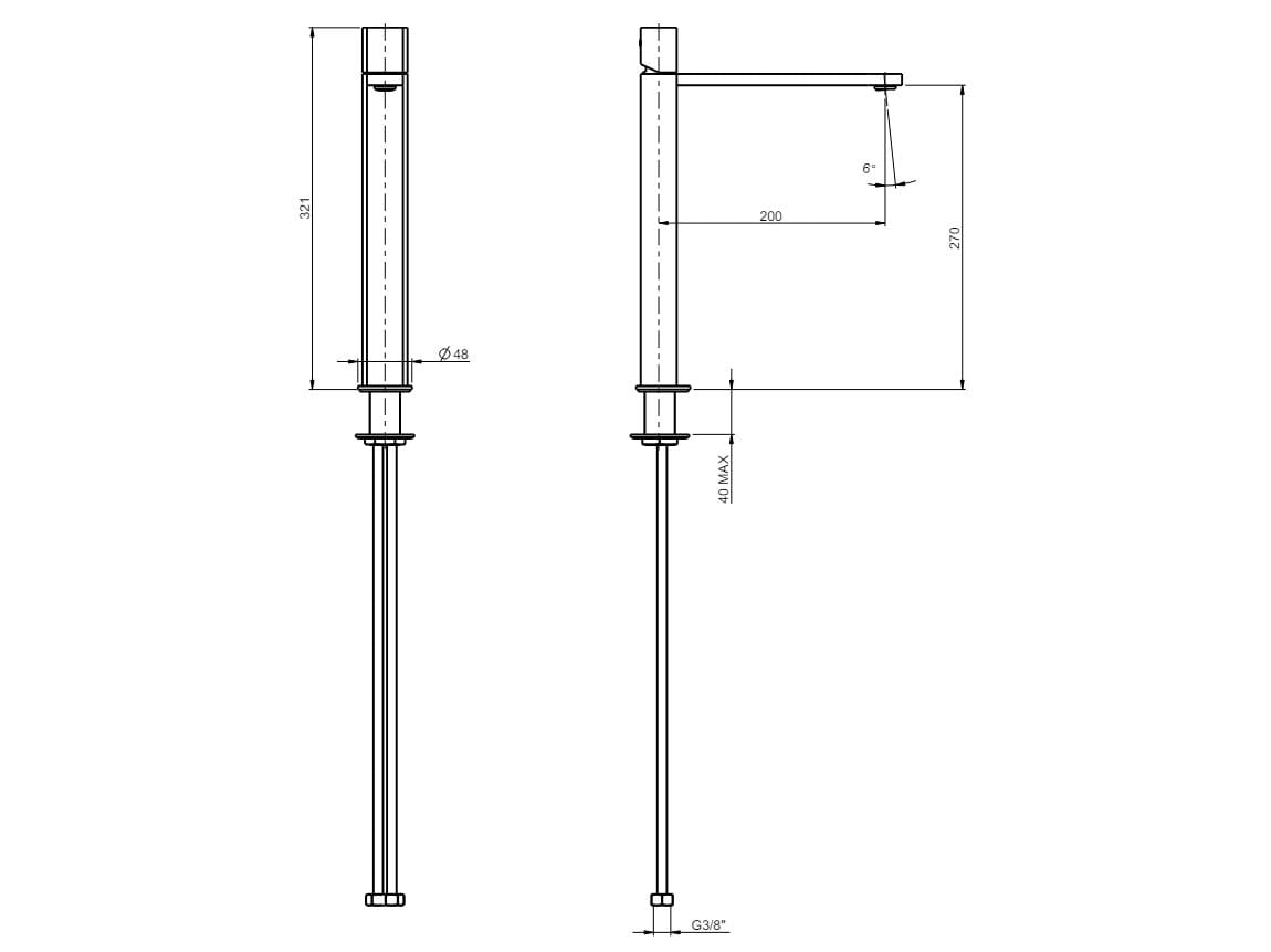 Однорычажный смеситель для раковины из нержавеющей стали Rubinetterie Frattini Borgia ARCH-00151627 - Вид №3