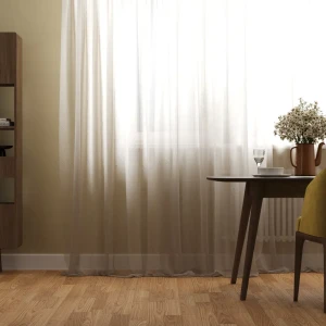 Тюль на ленте Лён Фентези 400x300 см цвет бежевый