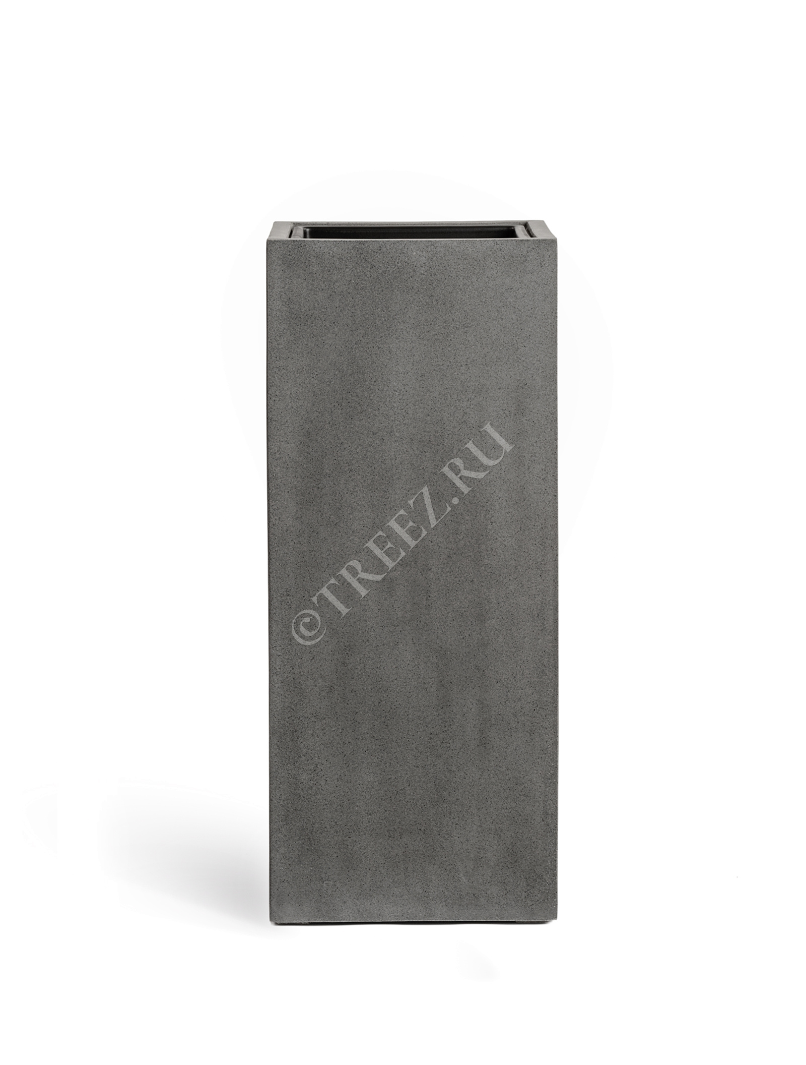 41.3317-02-010-GR-97 Кашпо  Effectory - серия Beton - Высокий куб - Тёмно-серый бетон Цветочная коллекция  - Вид №3