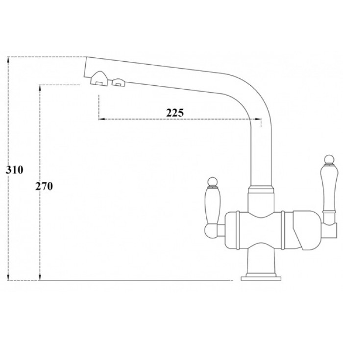 Zorg ZR 328 YF Nickel Смеситель для кухни Zorg 310х225  - Вид №2