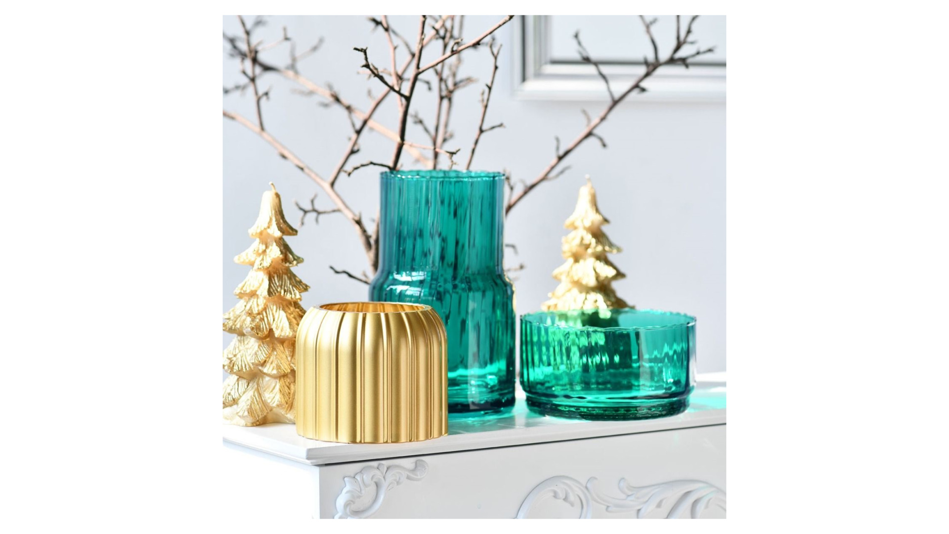 10674620 KROSNO Ваза Krosno Синергия 20см, стекло, бирюзовая Стекло  - Вид №1