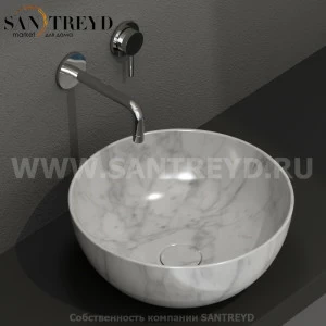 B6T37MC Накладная раковина на столешницу  круглая Ceramica Globo T-EDGE