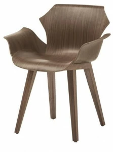 BassamFellows Деревянный стул с подлокотниками Petal Cb-290