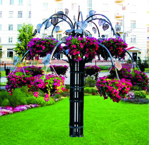 FI801-VO.F Фонтан ИВА цветочница с термо-чашами для вертикального озеленения LAB.Space