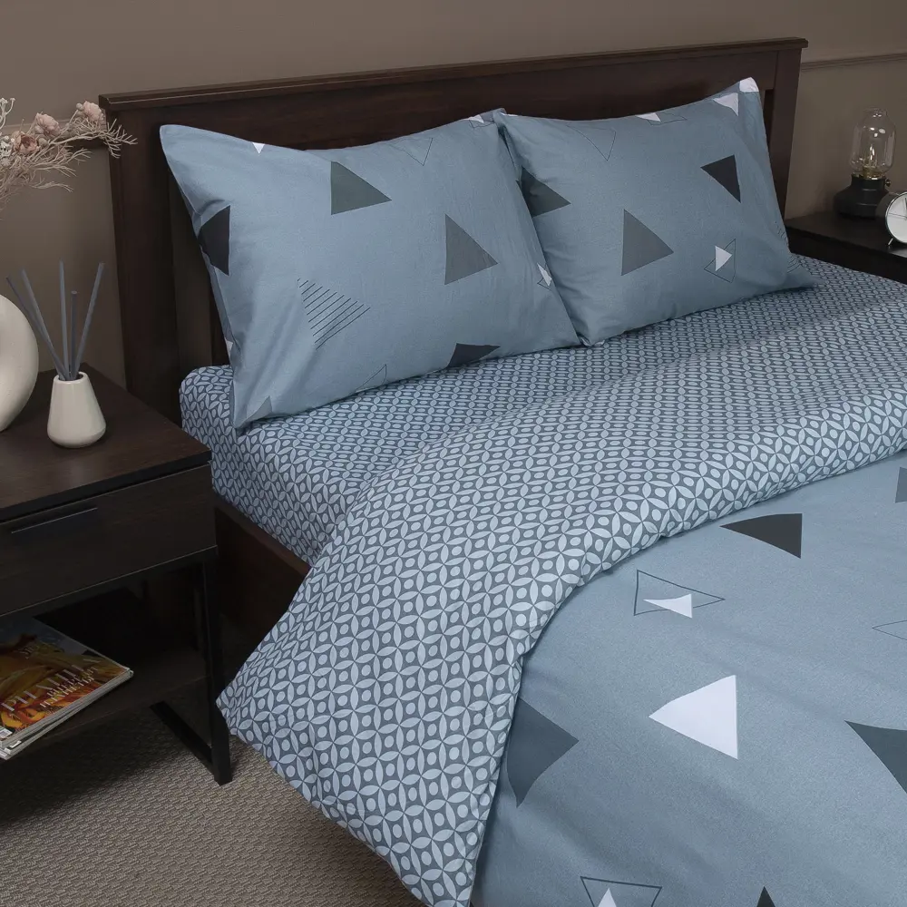 Комплект постельного белья Amore Mio Сканди евро сатин серый STLM-2206207 - Вид №1
