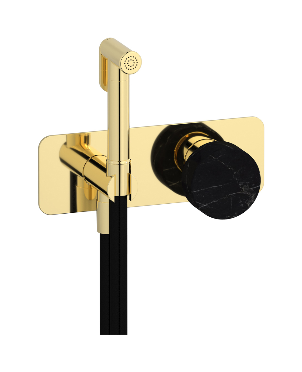 Внешние части гигенического душа со смесителем. WE ARE IB mr706ii_2 Pale Gold Marmo