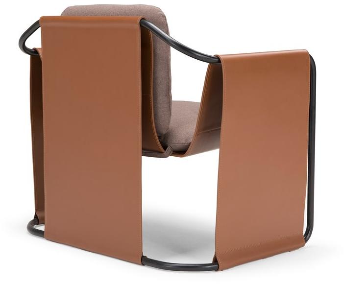 AMURA Кресло из кожи и ткани с подлокотниками sun-id-1513902 - Вид №3