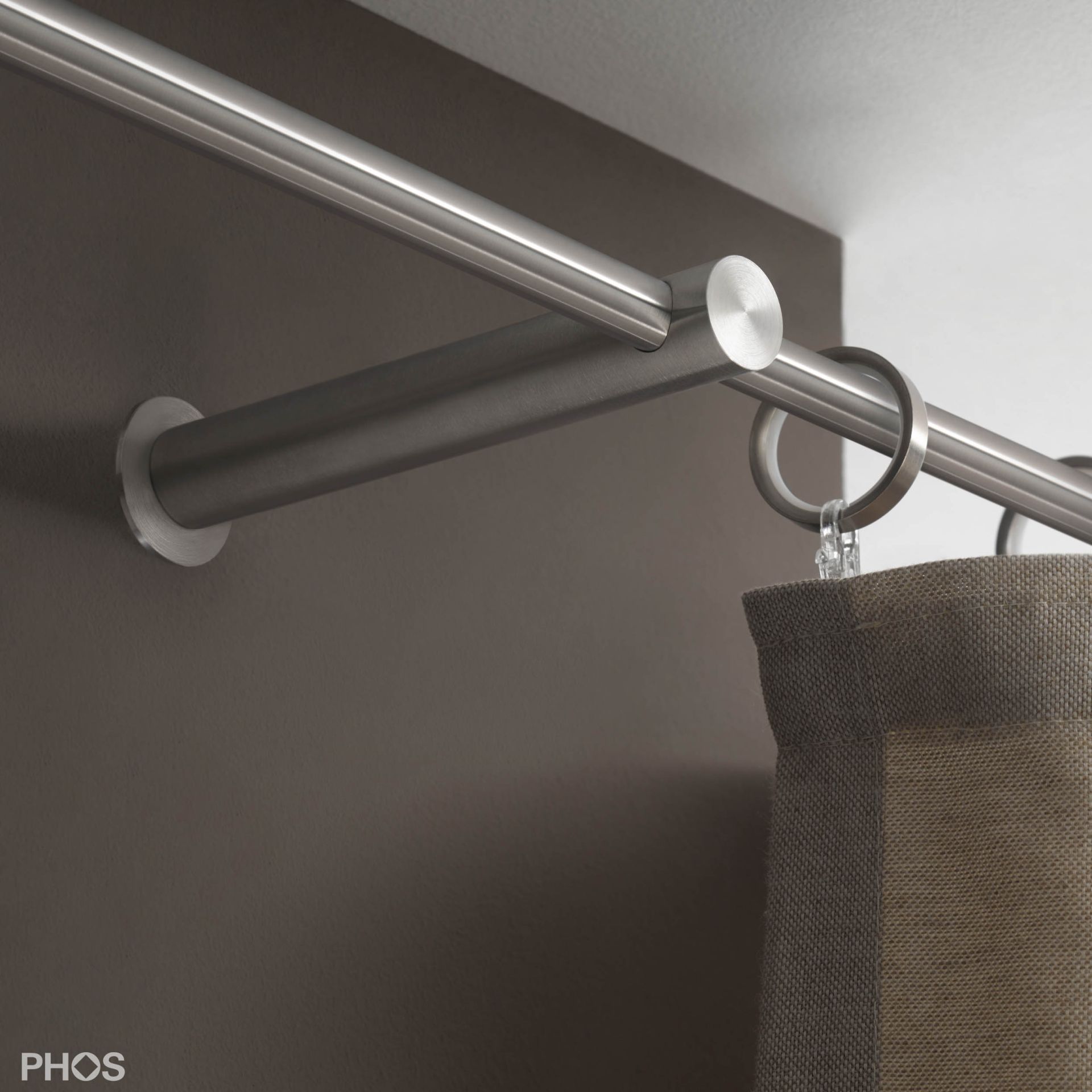 SHV20-140 Держатель стержня для стержня ø12 мм (большое расстояние от стены) PHOS  - Вид №1