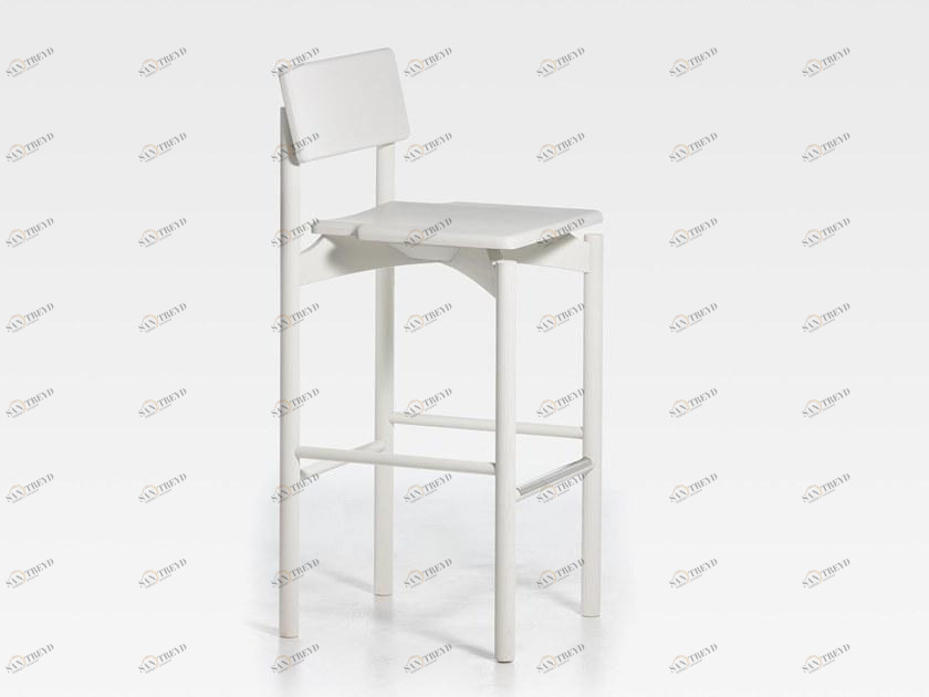 SIPA Барный стул из лакированной древесины с подставкой для ног Spam sun-id-1421105