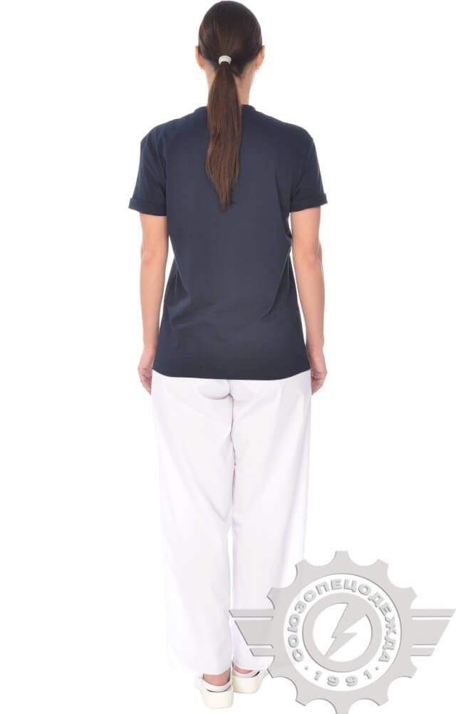 61054 Футболка "Престиж" темно-синяя  Одежда для официантов  размер M (48) Спецодежда  - Вид №11