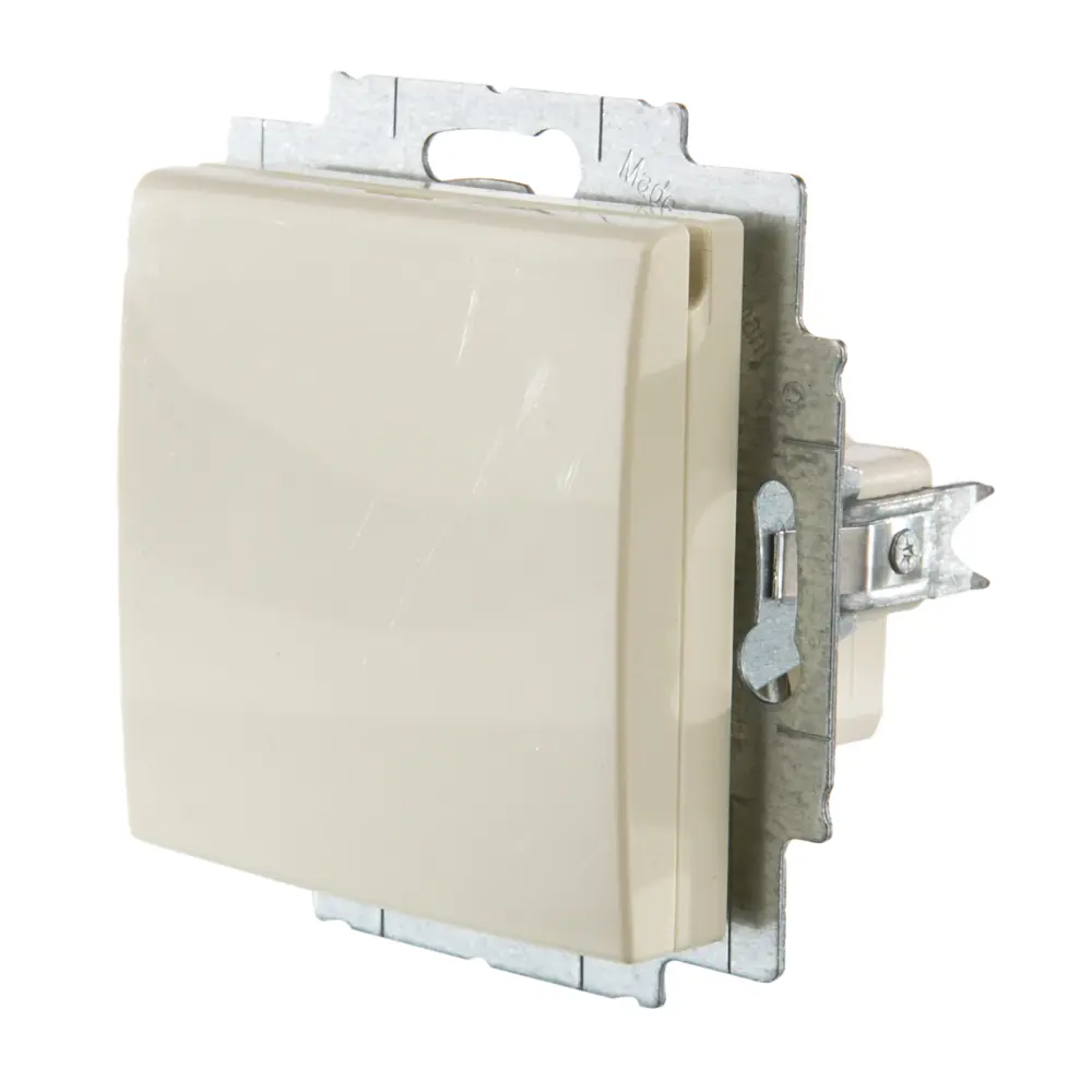 Розетка встраиваемая ABB Basic 55 с заземлением с крышкой цвет бежевый STLM-2086526 - Вид №2