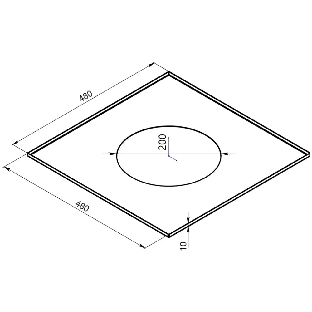Экран защитный Металлик и Ко 430/0.5 мм 480x480 мм с отверстием 200 мм STLM-2207544 - Вид №1
