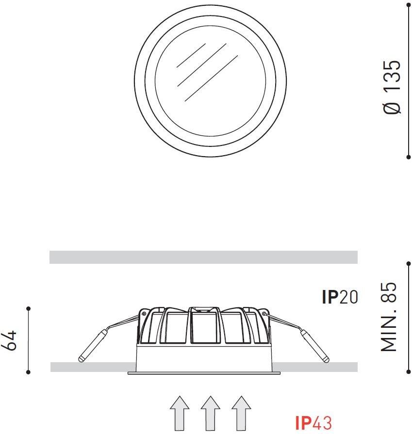 Arkoslight Алюминиевый светодиодный потолочный светильник Deep sun-id-1376917 - Вид №11