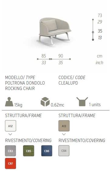 Talenti Кресло-качалка со съемным чехлом Cleo alu sun-id-1393111 - Вид №6
