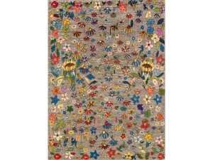 Прямоугольный шерстяной цветочный ковер