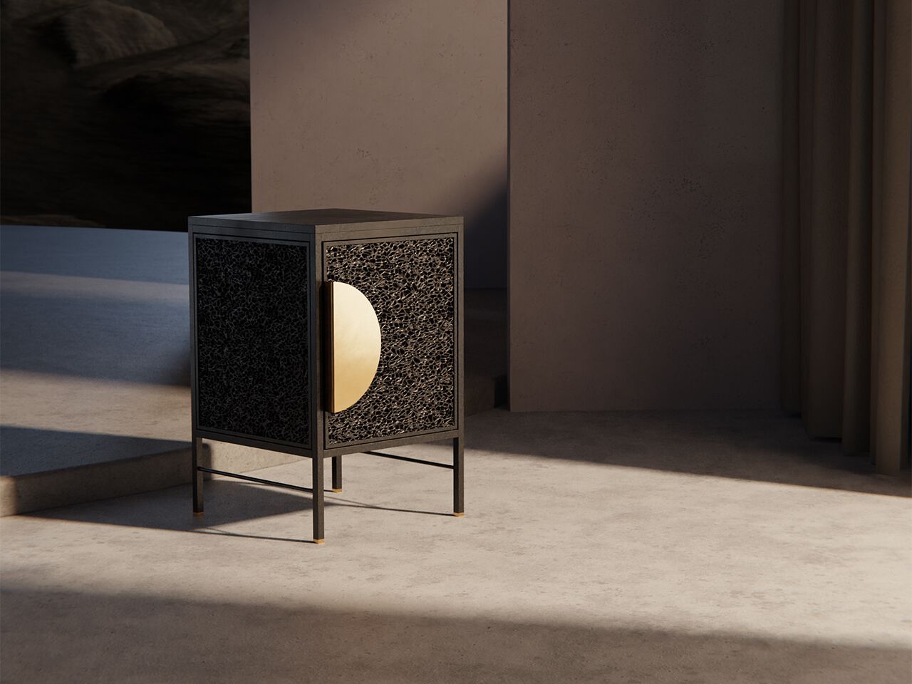 Металлическая тумбочка DBE.FURNITURE Black Moon ARCH-00039984 - Вид №1