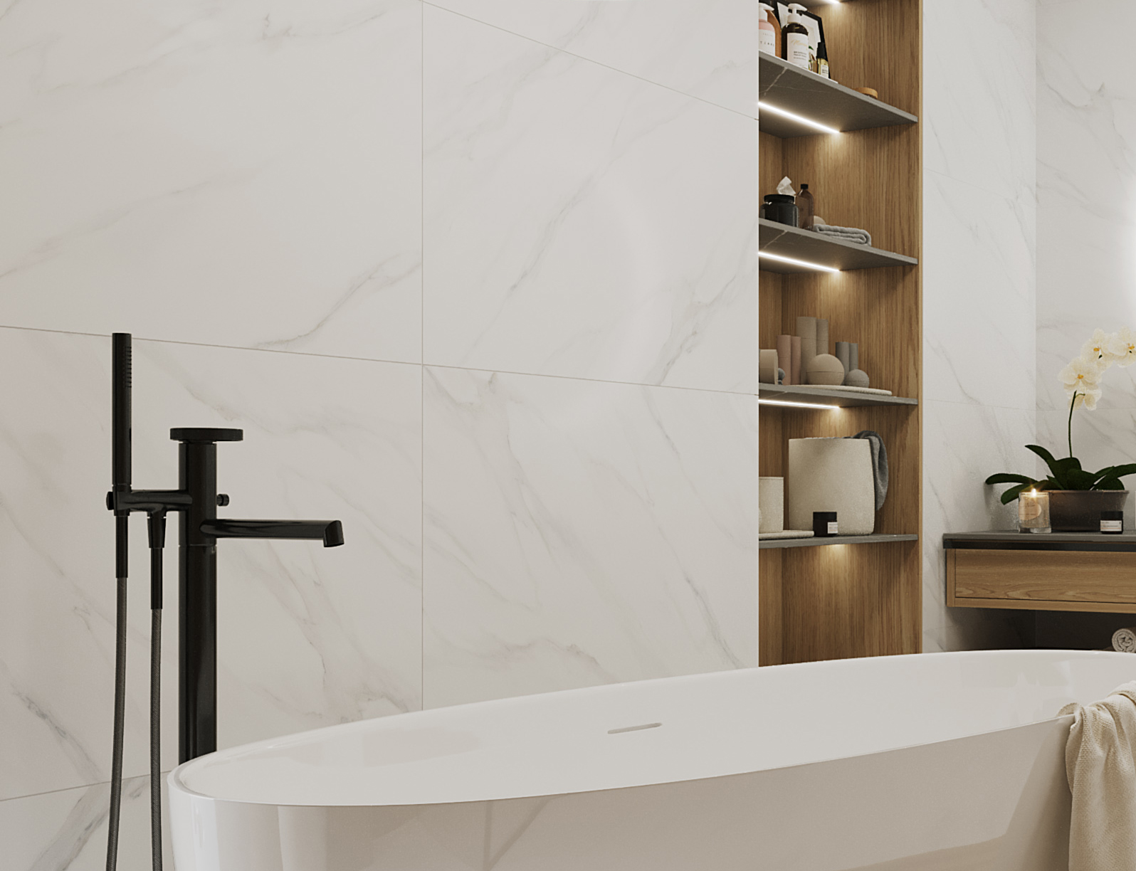 Белоснежный мраморный блеск STP-ST497 INCOLOR Palacio - Вид №5