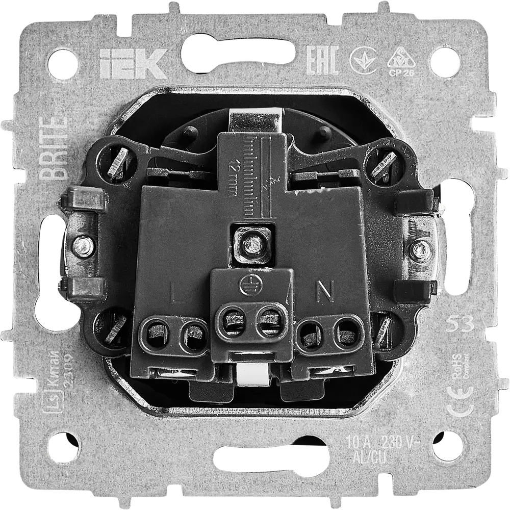 Розетка IEK Brite графит с защитными шторками и заземлением 87761581 STLM-1526629 - Вид №3