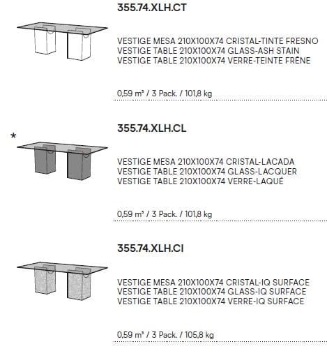 Прямоугольный стол со стеклянной столешницей и основанием IQ Surface SANCAL Vestige ARCH-00141491 - Вид №11