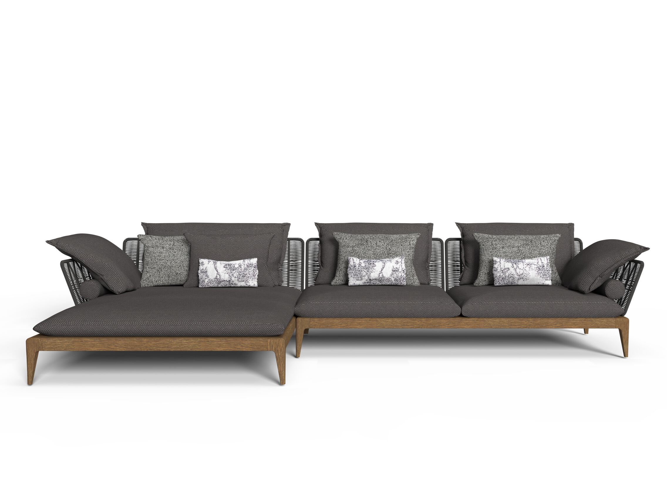 Секционный садовый диван из ткани Talenti Cruise Teak ARCH-00004233