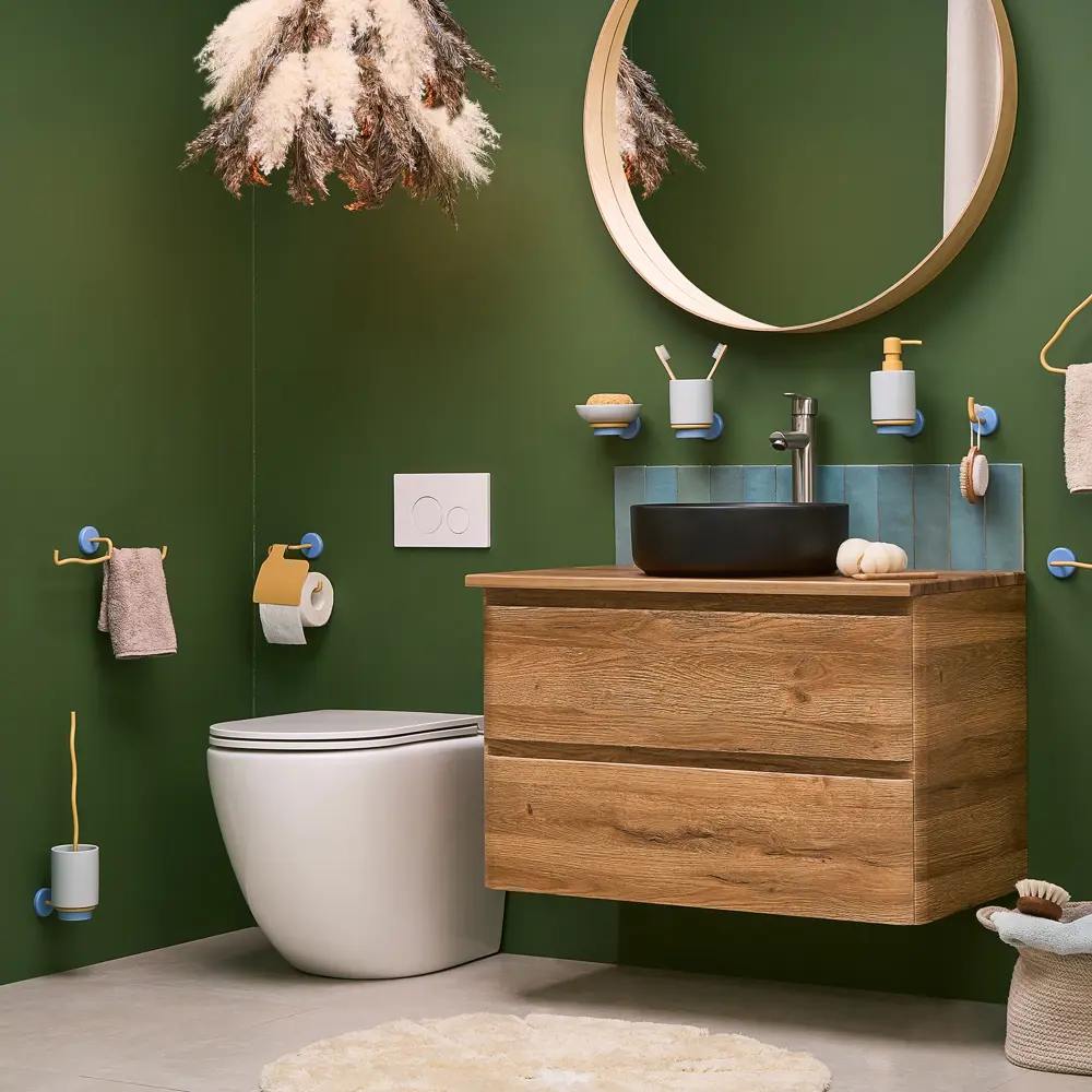 Стакан для зубных щеток Moroshka Antrim настенный керамика цвет бело-голубой STLM-2042068 - Вид №10