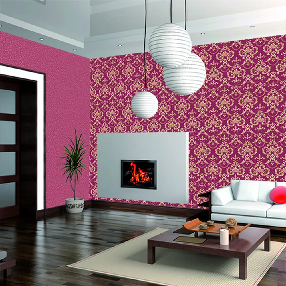 Обои флизелиновые 1.06х10 м дамаск цвет красный ER 4097-5 Erismann STLM-2010621 - Вид №2