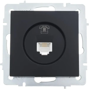Телефонная розетка встраиваемая Lezard Vesna 742-4288-137 без заземления цвет черный 87103798 STLM-2109401