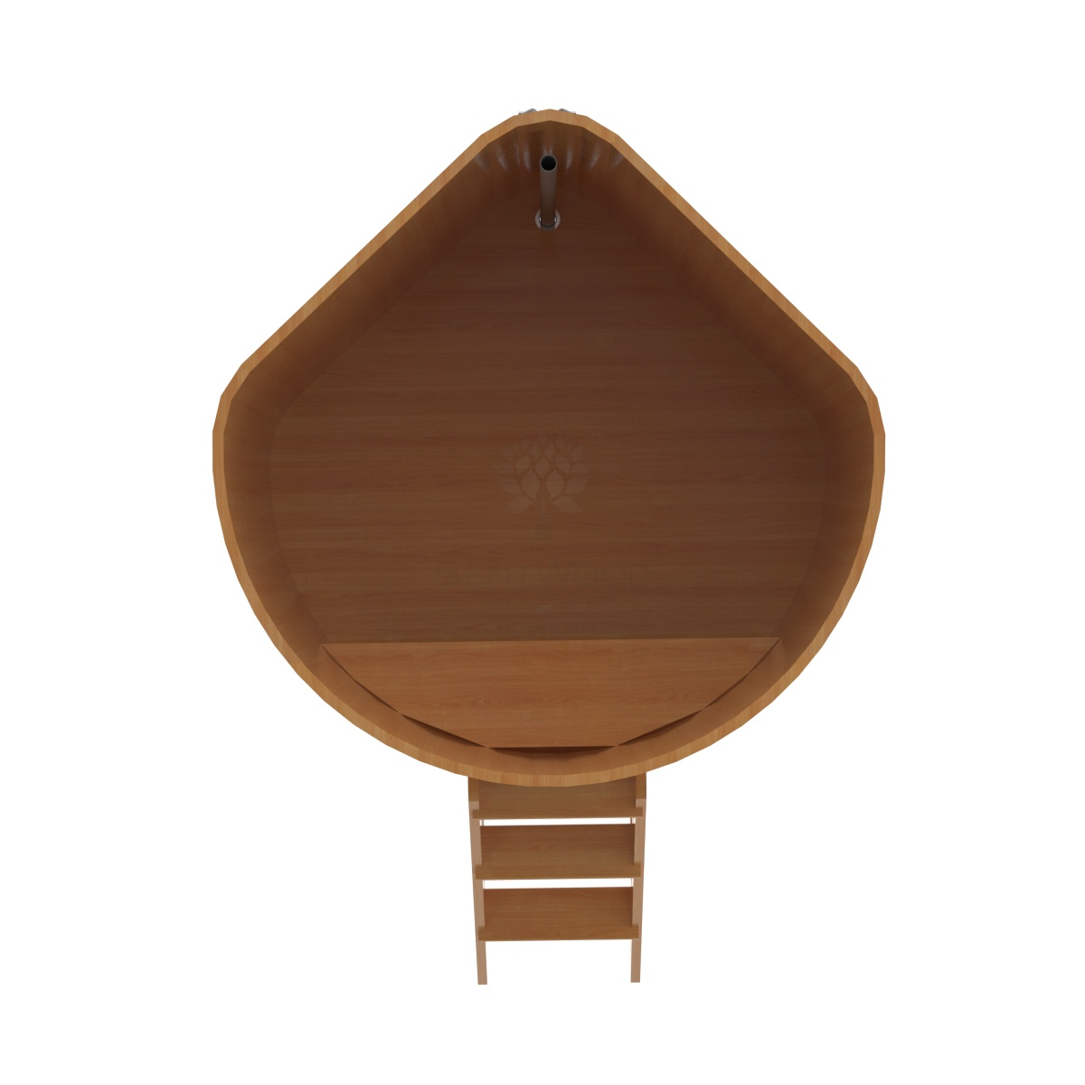 1245 Купель угловая из лиственницы 1,37х1,37х1,4 натуральная премиум Alyarus  - Вид №4