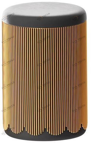 Scarlet Splendour Мягкий круглый металлический пуф Strings St05