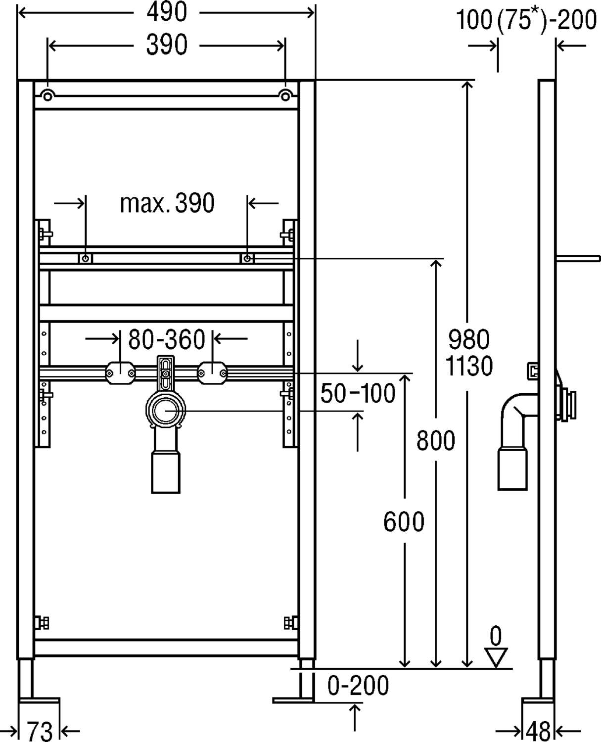 Системная техника  Viega Eco Plus  Элементы для умывальников VIEGA 641 023 *) Модель 8164 Santreyd  - Вид №2