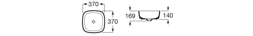 Керамическая столешница квадратная раковина Roca Inspira ARCH-00047393 - Вид №3