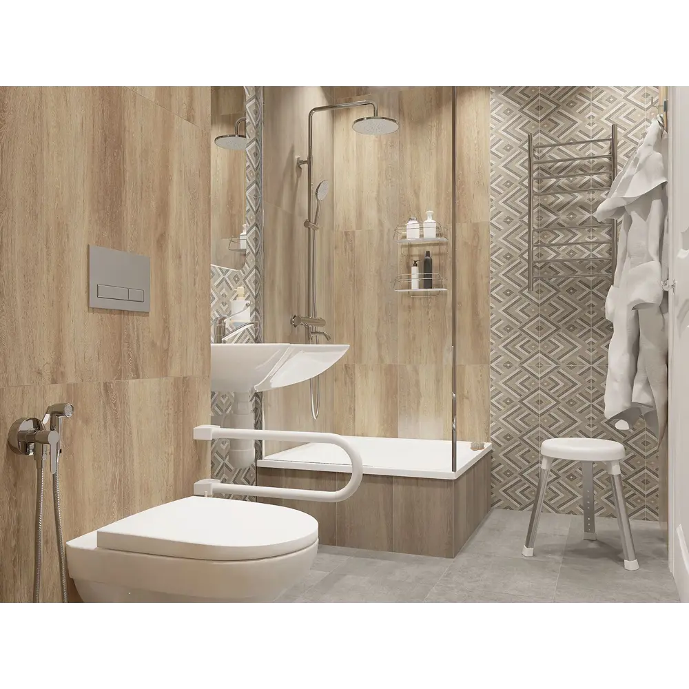 Santreyd Квадратный душевой поддон 90×90 см с антискользящим покрытием 11825112 Стальной STLM-0001512 - Вид №4