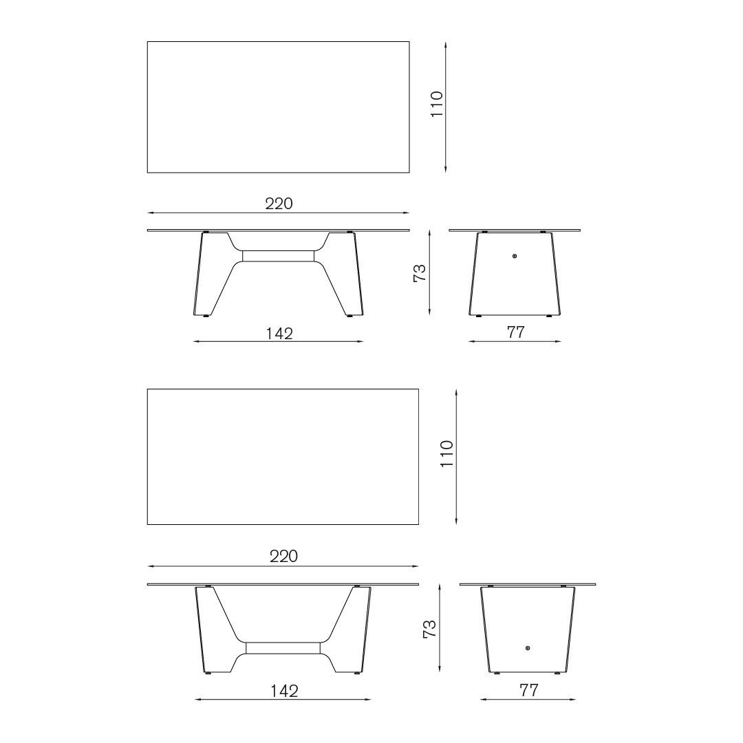 Стол с алюминиевым основанием BALERI ITALIA FRATINO ARCH-00096013 - Вид №5