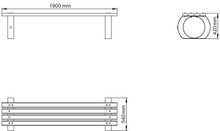 ENCHO ENCHEV - ETE Скамья из дерева и металла без спинки  50  - Вид №4