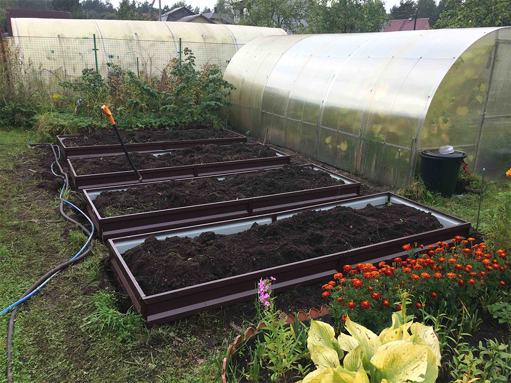 Грядка 1*3м, высота 20 см, цвет шоколадно-коричневый ГеоПластБорд GPBST-128 - Вид №1