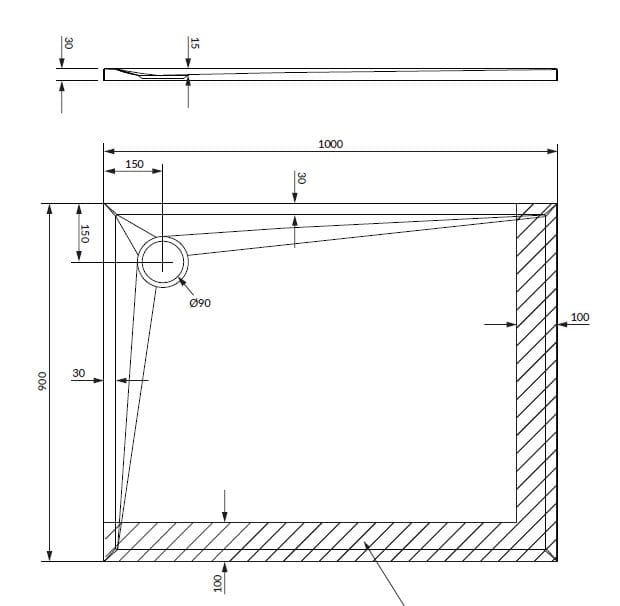 Нескользящий прямоугольный поддон для душа из композитного материала OMNIRES Stone ARCH-00033098 - Вид №4