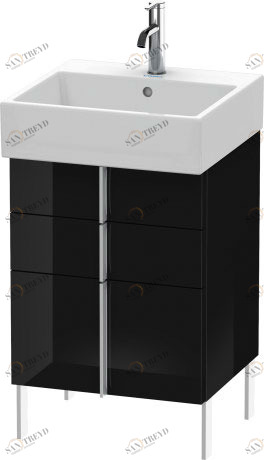 VA658404040 Vero Air Тумбочка напольная Черный глянцевый лак Duravit