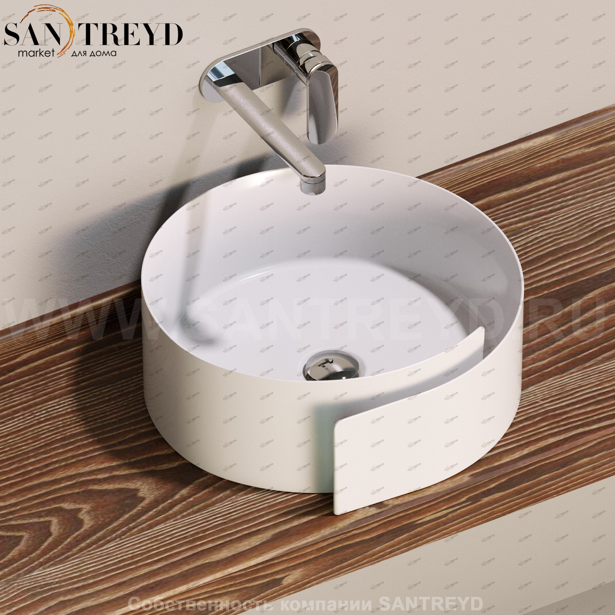 RL44L9016 Накладная раковина на столешницу  круглая Ceramica Flaminia Roll